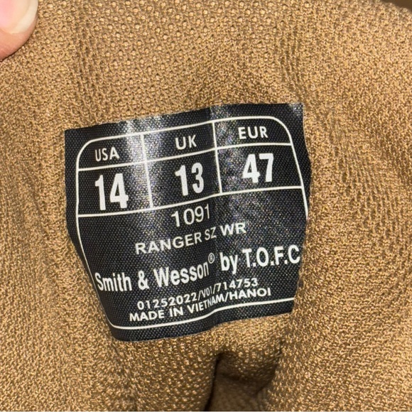 Smith & Wesson Ranger Brown Side-Zip Water Resistant Tactical Boot Men Sz 14 NEW main image 8
